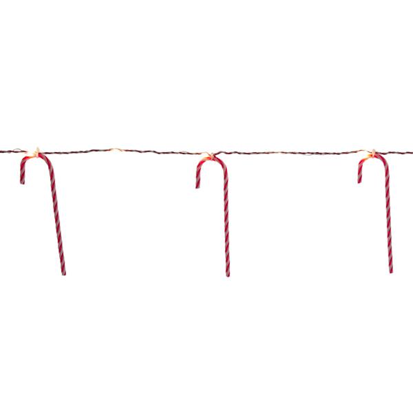 3-piece set magical Christmas decor candy cane string lights - 10 pcs each, 20 warm white LEDs, battery-powered with 6h timer - perfect Christmas decor