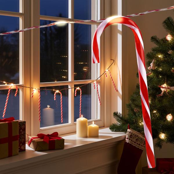 3-piece set magical Christmas decor candy cane string lights - 10 pcs each, 20 warm white LEDs, battery-powered with 6h timer - perfect Christmas decor