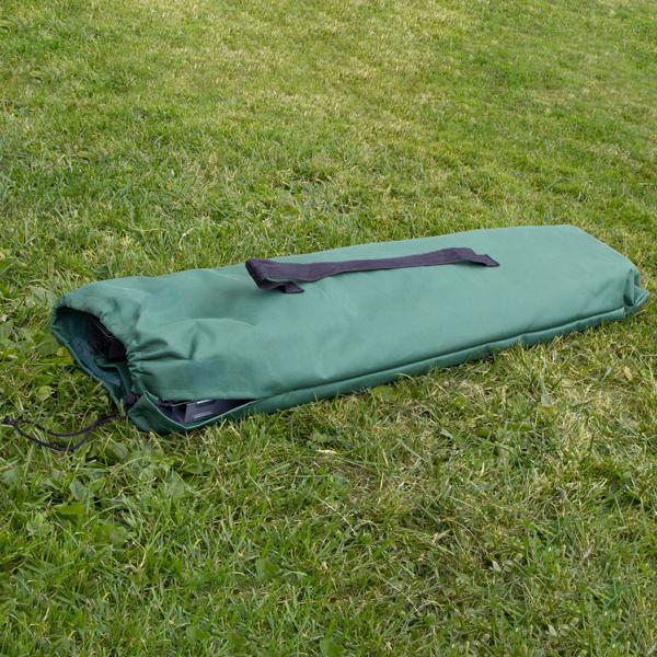 Lit de camp pliable professionnel - Repos maximal camping, pêche, invités - Châssis acier tubulaire 120kg, sac transport, vert 190x65x42cm