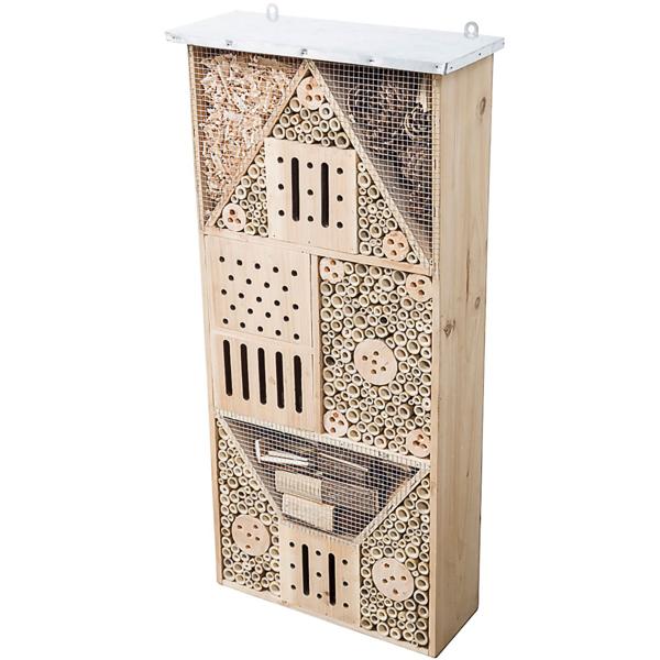 Hôtel pour insectes XXL pour abeilles sauvages & insectes utiles : Massif, robuste & adapté aux espèces - Favorise la biodiversité dans le jardin