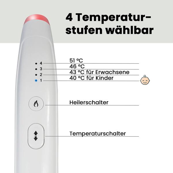 Insektenstichheiler Akku 4 Stufen: Stichheiler elektrisch, schmerzlindernd & effektiv – Juckreiz & Schwellung schnell lindern