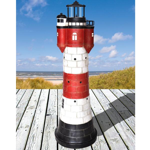 Solar decorative lighthouse, 50 cm: Maritime garden light, automatic & weatherproof - Brings a vacation feeling & magical light into the garden