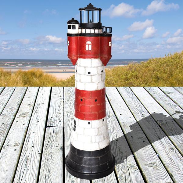 Solar decorative lighthouse, 50 cm: Maritime garden light, automatic & weatherproof - Brings a vacation feeling & magical light into the garden