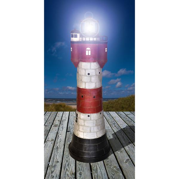 Solar decorative lighthouse, 50 cm: Maritime garden light, automatic & weatherproof - Brings a vacation feeling & magical light into the garden