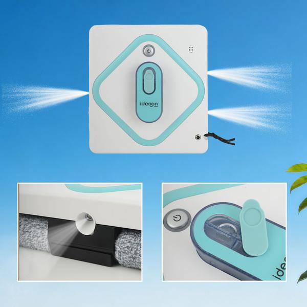 Robot lavavetri AI smart: robot per la pulizia dei vetri da 3000 Pa con controllo via app, telecomando e corda di sicurezza per finestre pulite senza aloni