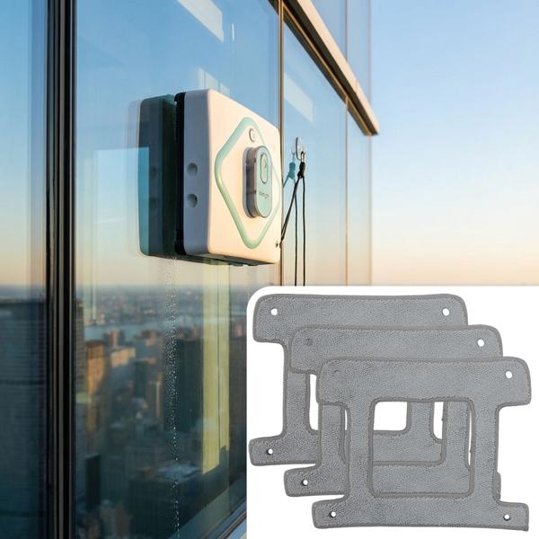 Lot de 3 tampons de nettoyage de rechange pour robot lave-vitres AI CH11051 - chiffons en microfibre très absorbants pour nettoyer et polir