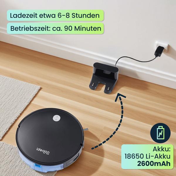 3in1 Saug-Wischroboter: 3 kPa Leistung,  Automatischer Bodenreiniger mit bürstenlosem Motor und App-Steuerung. Reinigt bis 120 m², Ihr Smart Home Putzhelfer