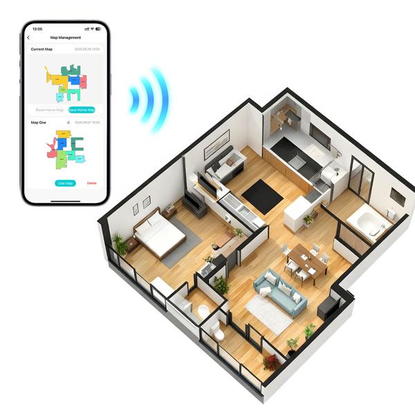 Ultimativer Saug-Wisch-Roboter 6000 Pa mit 2-in-1 Wischfunktion, schwarz - Li-Ionen-Akku, Laser-Navigation - Smart-Home WLAN Saugwischer 