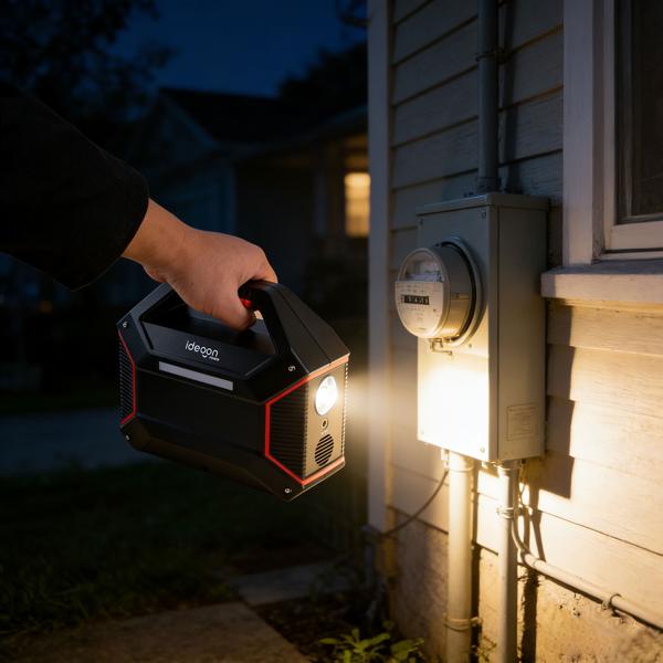 Tragbare Powerstation 155Wh 42000mAh Solar-Generator mit 230V AC Steckdose, USB-C QC 3.0, DC Output, LED-Screen & Licht für Camping Notstrom