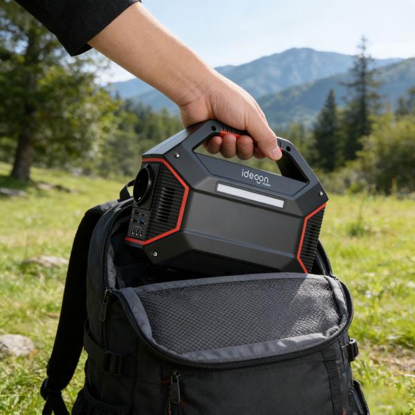 Tragbare Powerstation 155Wh 42000mAh Solar-Generator mit 230V AC Steckdose, USB-C QC 3.0, DC Output, LED-Screen & Licht für Camping Notstrom