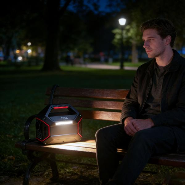 Tragbare Powerstation 155Wh 42000mAh Solar-Generator mit 230V AC Steckdose, USB-C QC 3.0, DC Output, LED-Screen & Licht für Camping Notstrom