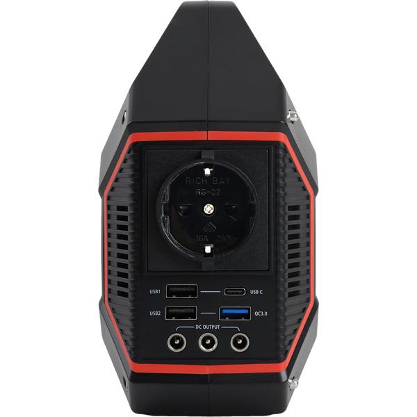 Tragbare Powerstation 155Wh 42000mAh Solar-Generator mit 230V AC Steckdose, USB-C QC 3.0, DC Output, LED-Screen & Licht für Camping Notstrom