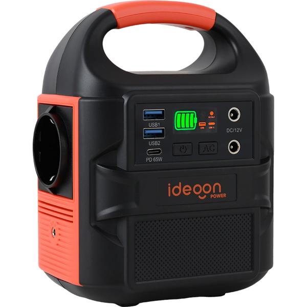 Compact power station 88.8 Wh solar generator with 230 V socket, 100 W, USB-C PD65W, 12 V DC, LED display & 500 lm light for camping & emergency power