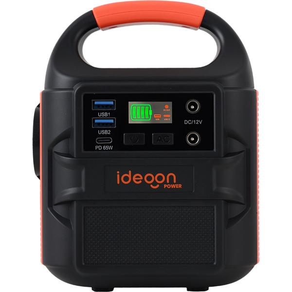 Compact power station 88.8 Wh solar generator with 230 V socket, 100 W, USB-C PD65W, 12 V DC, LED display & 500 lm light for camping & emergency power