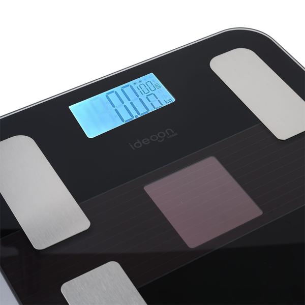 Solar-Akku Körperfettwaage aus Glas, präzise Körperanalyse, 180 kg, App & Bluetooth für Fitness-Erfolge, Kompatibel zu Google Fit & Apple Health