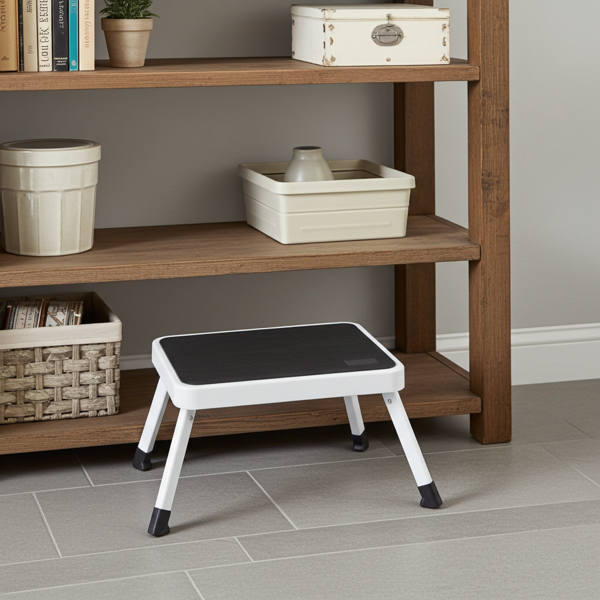 Sgabello stabile, 150 kg - acciaio, scala da cucina antiscivolo con blocchi di sicurezza pieghevoli, salvaspazio per lavorare in sicurezza