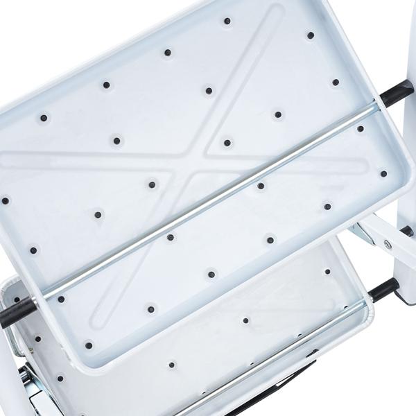 Sturdy folding step stool with 2 steps, 150 kg – non-slip steel step stool with safety lock, space-saving for safe working