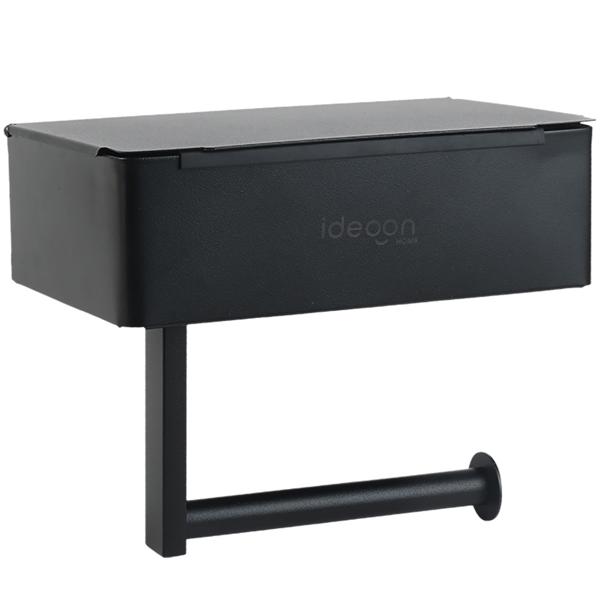 Toilet paper holder with wet wipe box and phone shelf made of stainless steel – toilet roll holder with compartment for wet wipes, no drilling required