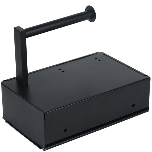 Toilet paper holder with wet wipe box and phone shelf made of stainless steel – toilet roll holder with compartment for wet wipes, no drilling required