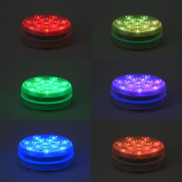 2 lampes LED submersibles avec télécommande – éclairage étanche pour bassin, avec ventouses – décoration pour baignoire, étang, aquarium