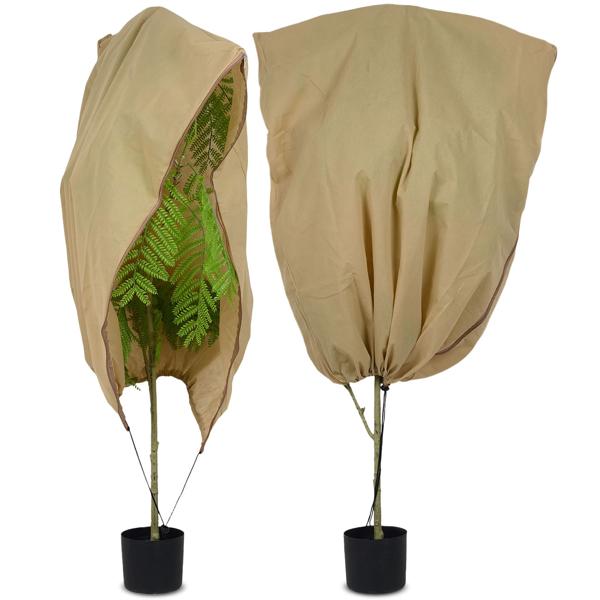 Housses de protection pour plantes de haute qualité, lot de 2, 100x80 cm – capuchons antigel respirants pour plantes, arbustes et bacs, réutilisables et résistants aux intempéries