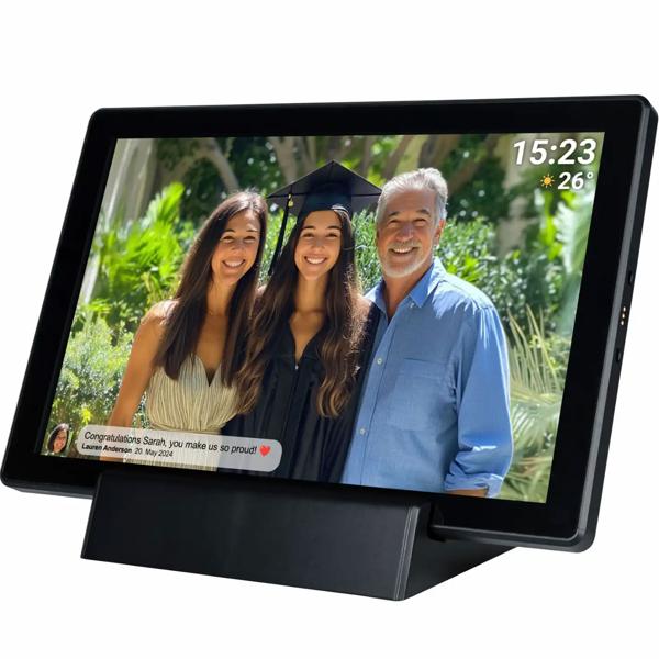 Electronic photo frame black 10.1‘‘: App control, WiFi - Present photos & videos digitally and easily!