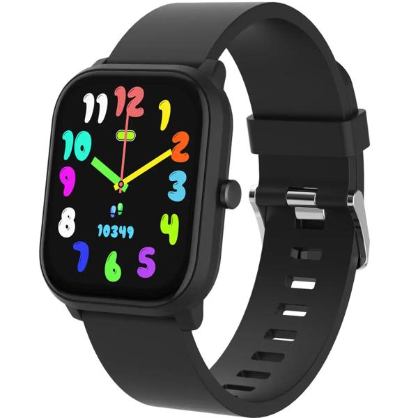 Smartwatch Enfant Noire - Téléphonie Bluetooth - Capteur Cardiaque, Écran IPS 1.75", 130 Sports, Jeux, IP68, 3 Jours Autonomie