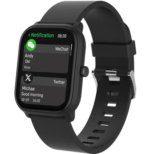 Smartwatch Enfant Noire - Téléphonie Bluetooth - Capteur Cardiaque, Écran IPS 1.75", 130 Sports, Jeux, IP68, 3 Jours Autonomie