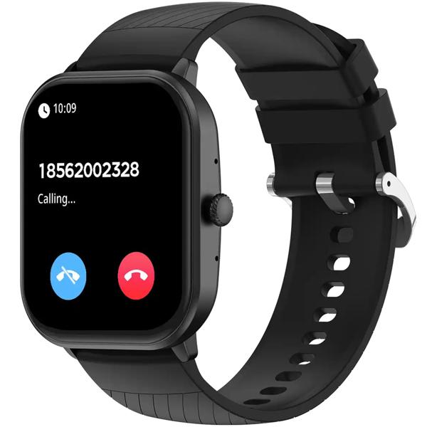 Montre intelligente Bluetooth noire : capteurs de santé, fonction d‘appel - Un tracker fitness stylé & un téléphone portable au poignet