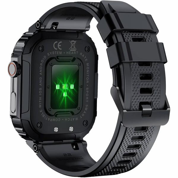 Smartwatch with phone function 1.96‘‘: Fitness tracker, heart rate - A sporty companion for calls & health on your wrist