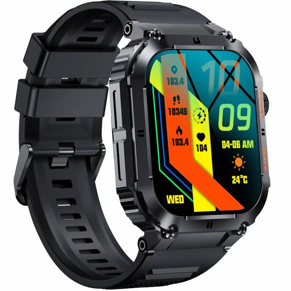 Smartwatch with phone function 1.96‘‘: Fitness tracker, heart rate - A sporty companion for calls & health on your wrist