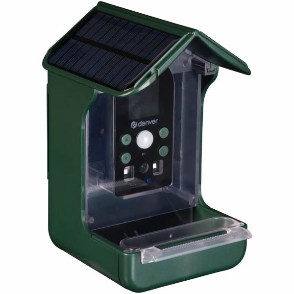 Mangeoire pour oiseaux avec caméra et panneau solaire : caméra sauvage pour découvrir l‘avifaune de près dans le jardin