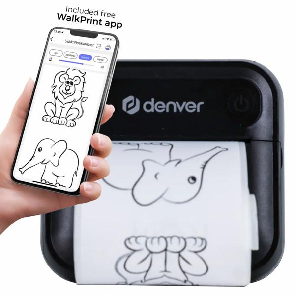 Mobile Bluetooth thermal printer, black: Mini printer - print cell phone pictures, labels and much more instantly & wirelessly for unforgettable moments