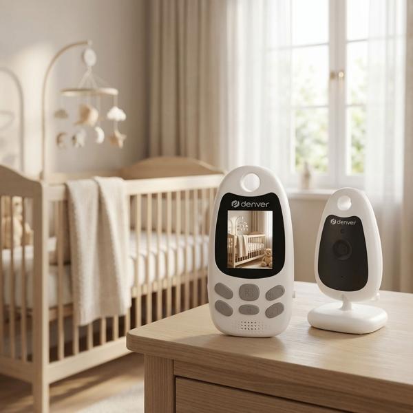 Video baby monitor with night vision: 2-inch monitor, secure monitoring - A clear view for peaceful sleep & complete safety