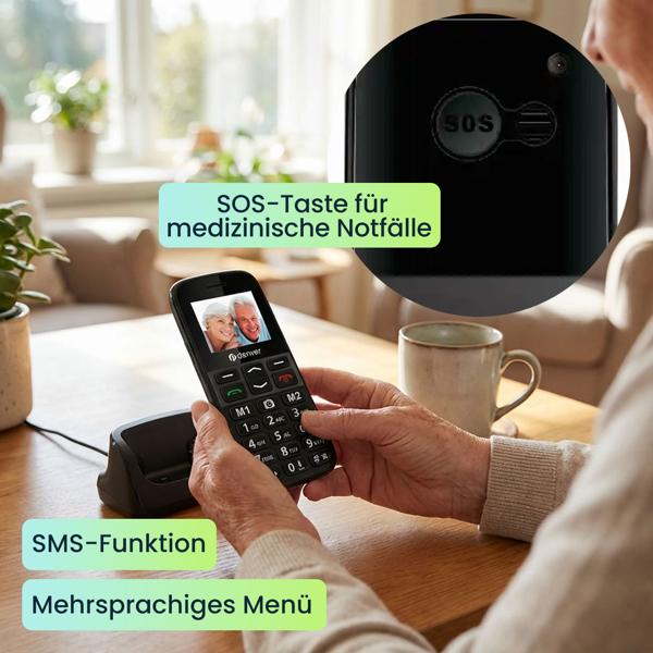 4G Senioren Mobiltelefon mit SOS-Notruftaste: Einfaches Handy, grosser Bildschirm – Mehr Sicherheit & Erreichbarkeit für Senioren