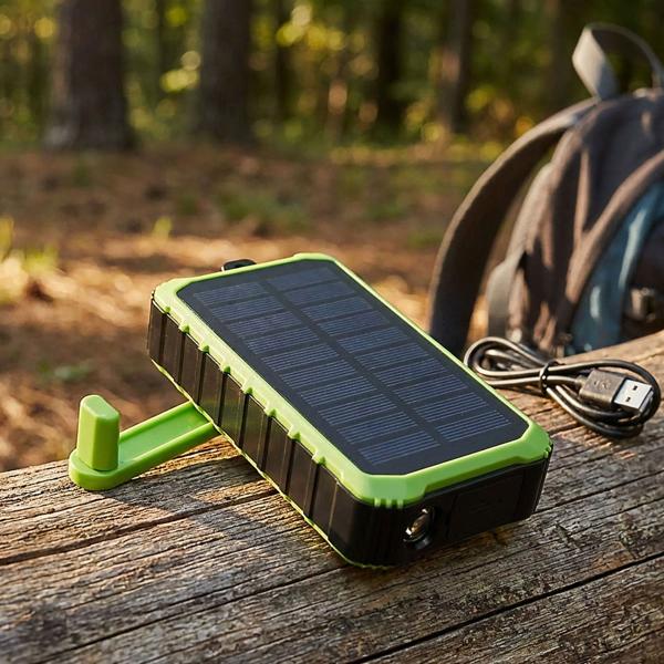 Solar-Powerbank 10.000 mAh: Kurbeldynamo & LED-Licht – Ein Notfall-Ladegerät für Outdoor, Camping & Reise – Nie mehr ohne Strom!