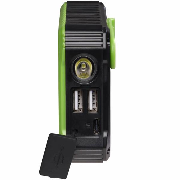 Powerbank Solaire 10000 mAh - Dynamo Manivelle & Lampe LED - Chargeur Secours Extérieur Camping Voyage - 2x USB-A 5V/2A