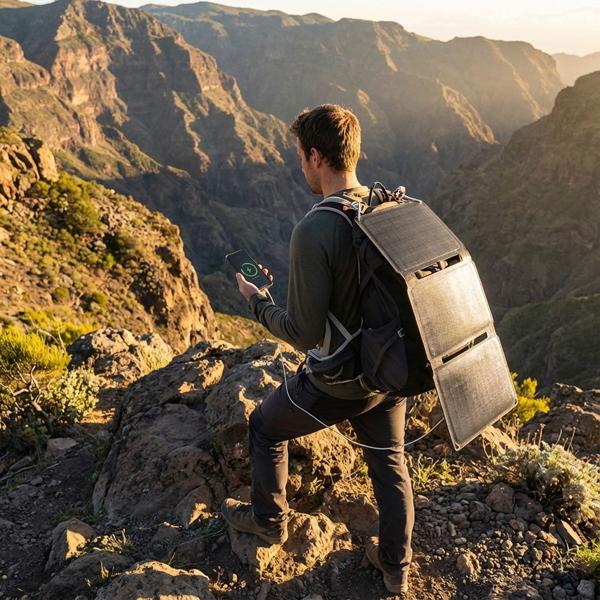 Mobiles, faltbares Solarpanel, 20W, USB-C: Effiziente Energie mit 3 monokristallinen Solarzellen – Ideal für Outdoor, Wandern & Camping