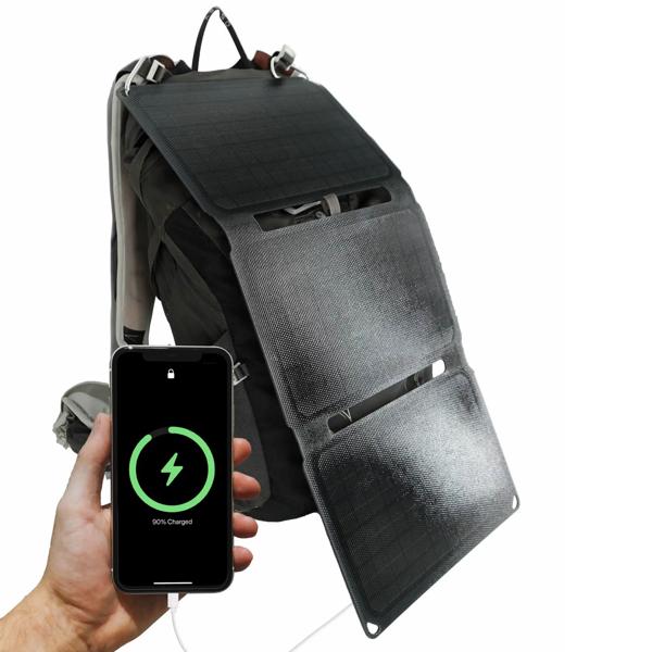 Mobile, foldable solar panel, 20W, USB-C: Efficient energy with 3 monocrystalline solar cells - ideal for outdoor, hiking & camping