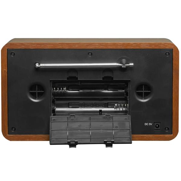 Radio DAB+/FM Vintage - Boîtier Bois Véritable - Réception Numérique/Analogique - Bluetooth, AUX, Réveil, Son Stéréo 2x2W