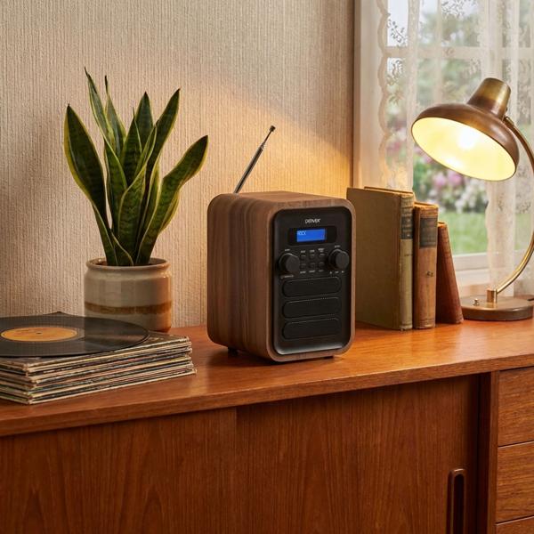 Retro DAB+/FM radio, wood look, gray: Digital radio with an elegant design - a sound wonder for nostalgic enjoyment & clear stations