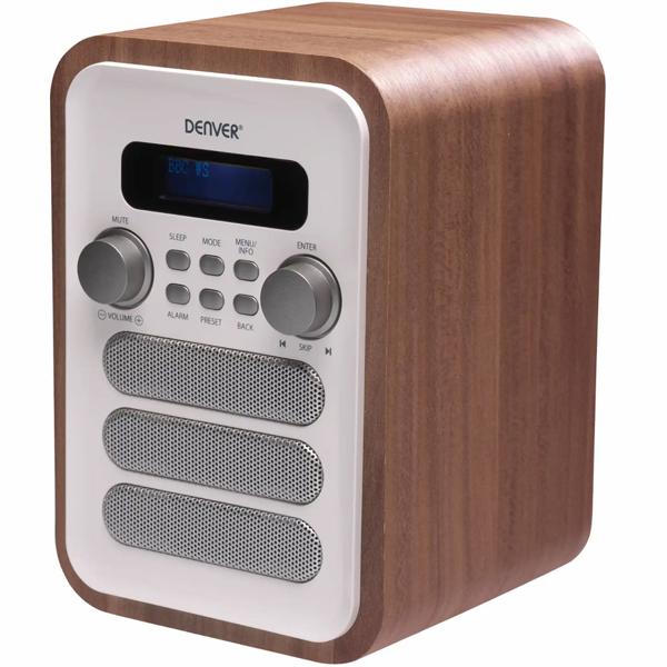 Radio Rétro Numérique DAB+/FM - Son Parfait, Bluetooth, 40 Présélections - Design Bois Blanc - Réveil, Antenne Télescopique