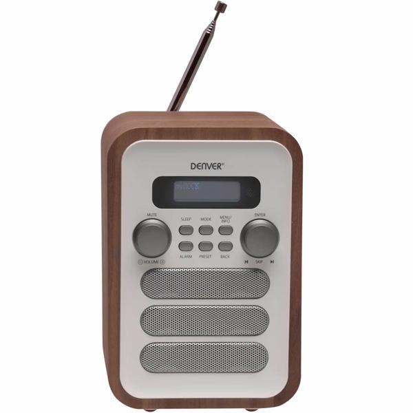 Radio Rétro Numérique DAB+/FM - Son Parfait, Bluetooth, 40 Présélections - Design Bois Blanc - Réveil, Antenne Télescopique