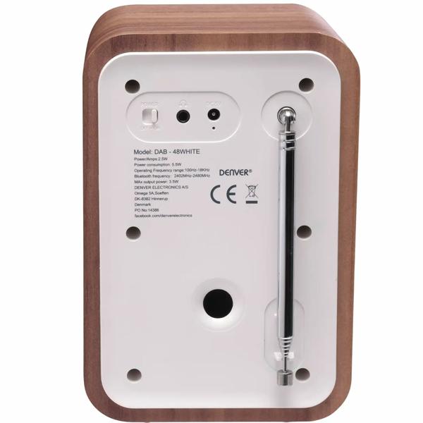 Radio Rétro Numérique DAB+/FM - Son Parfait, Bluetooth, 40 Présélections - Design Bois Blanc - Réveil, Antenne Télescopique