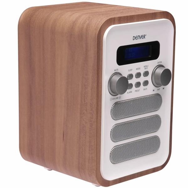 Radio Rétro Numérique DAB+/FM - Son Parfait, Bluetooth, 40 Présélections - Design Bois Blanc - Réveil, Antenne Télescopique