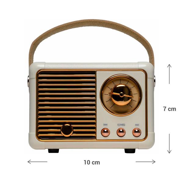 Mini-enceinte Bluetooth style radio des années 50 – musique sans fil, parfaite pour fitness, plage, fête, télétravail