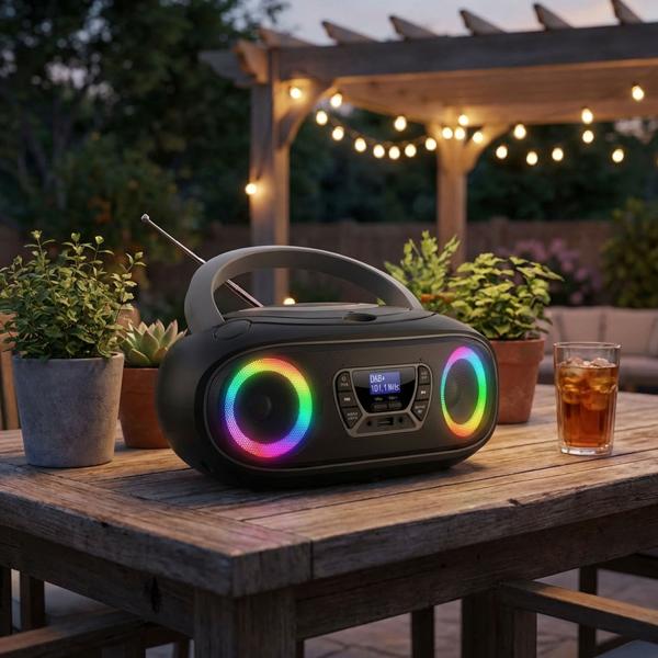 Boombox with DAB+/FM radio, Bluetooth function, USB, CD player & AUX input - your perfect companion for music enjoyment