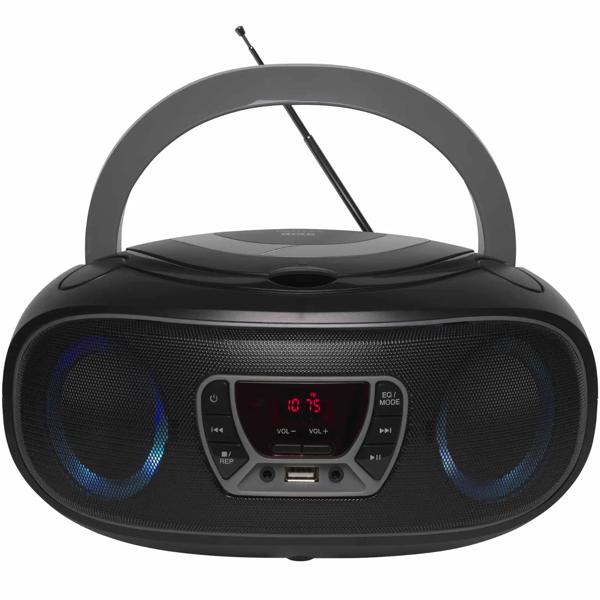Boombox Lecteur CD Portable - Bluetooth, MP3 USB, AUX, Casque - Son Puissant 2x2W RMS, Lumières LED - Idéal Fêtes/Maison/Voyage