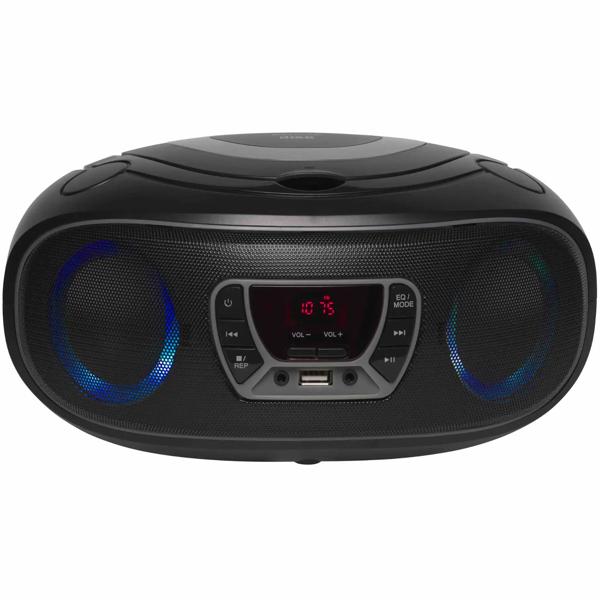 Boombox Lecteur CD Portable - Bluetooth, MP3 USB, AUX, Casque - Son Puissant 2x2W RMS, Lumières LED - Idéal Fêtes/Maison/Voyage