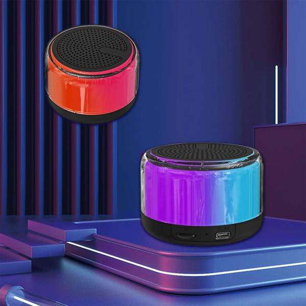 Mini Bluetooth speaker with dynamic RGB lights, powerful 30 W sound and TWS stereo function. Party feeling guaranteed!